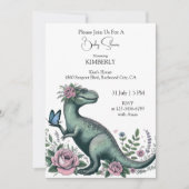 Invitation T-Rex doux en fleur (Devant)
