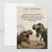 Invitation T-Rex Duo rugissant en réalité Anniversaire (Devant / Derrière)