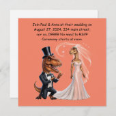 Invitation T-rex en smoking tenant un anneau faisant sa deman (Devant / Derrière)