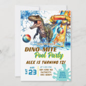 Invitation T-Rex Fête de piscine de toboggan aquatique Invita (Devant)