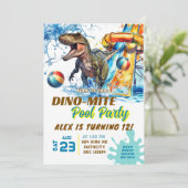 Invitation T-Rex Fête de piscine de toboggan aquatique Invita (Debout devant)