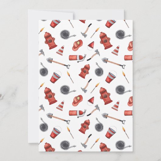 Invitation T Rex Firemans 5e anniversaire fêtrement Invitatio (Dos)