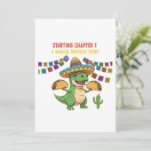 Invitation T-Rex Taco Fiesta 1er Anniversaire | Nouveau Chapi (Debout devant)