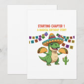 Invitation T-Rex Taco Fiesta 1er Anniversaire | Nouveau Chapi (Devant / Derrière)