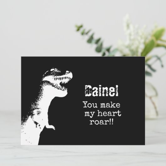 Invitation T-Rex Valentine (Debout devant)