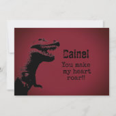 Invitation T-Rex Valentine Card (Devant)
