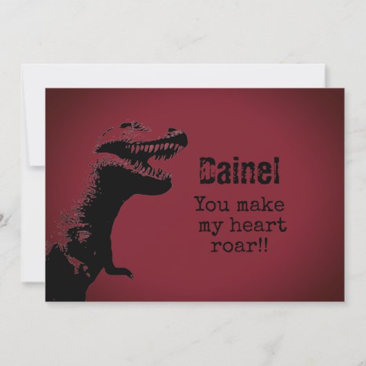 Invitation T-Rex Valentine Card (Devant)