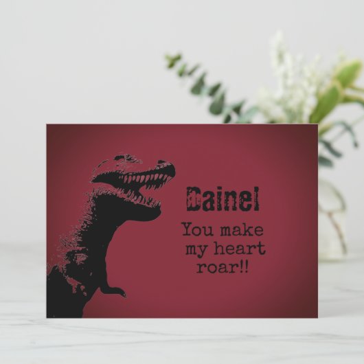 Invitation T-Rex Valentine Card (Debout devant)