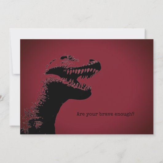 Invitation T-Rex Valentine Card (Dos)