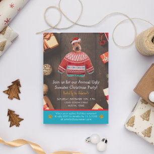 Invitation T-shirt de Noël dégueulasse pour chien Airedale po