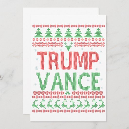 Invitation T-shirt de Noël laid Trump Vance Républicain Xmas (Devant / Derrière)