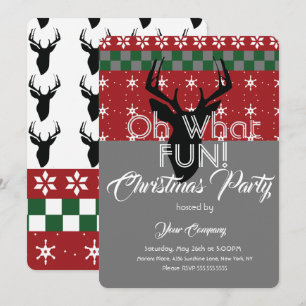 Invitation T-shirt de Noël pour la fête de bureau Cerf Pull U