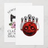 Invitation T-Shirt de Pun Halloween Bowling Quilleur Bowlingw (Devant / Derrière)