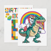 Invitation T-Shirt Dinosaure T-Rex Chevalier Licorne Hommes F (Devant / Derrière)