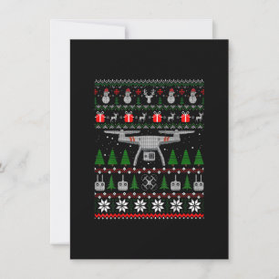 Invitation T-shirt drôle de pull de Noël moche pour drone Qua