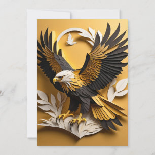 Invitation T-shirt Eagle 3D Paper Art Design