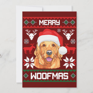 Invitation T-shirt Golden Retriever Merry Woofmas Chien