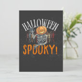 Invitation T-Shirt Halloween Squelette Citrouille Fantomatiqu (Debout devant)