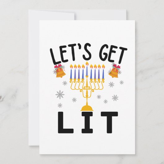 Invitation T-shirt Hanukkah Allumons le Feu (Devant)