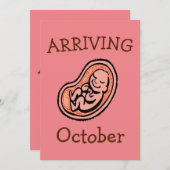 Invitation T-shirt Maternité, mois de naissance (Devant / Derrière)