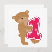 Invitation T-shirts et cadeaux 1er anniversaire (Devant / Derrière)