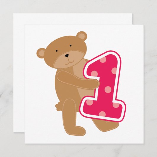 Invitation T-shirts et cadeaux 1er anniversaire (Devant / Derrière)