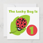 Invitation T-shirts et cadeaux Lucky Bug 1er anniversaire (Devant)