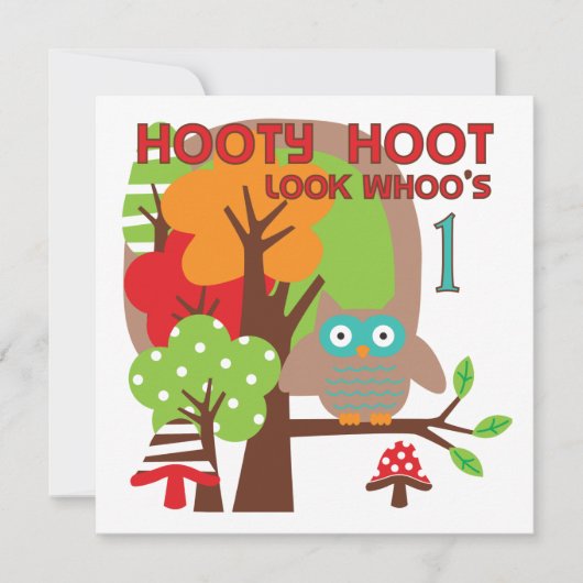 Invitation T-shirts et cadeaux Owl First Birthday (Devant)