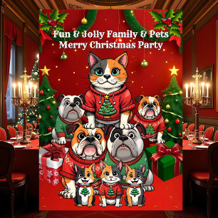 Invitation T-shirts laids de Noël Fête Drôle Chiens Chats