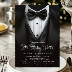 Invitation T smoking noir et blanc pour homme, pour tout anni