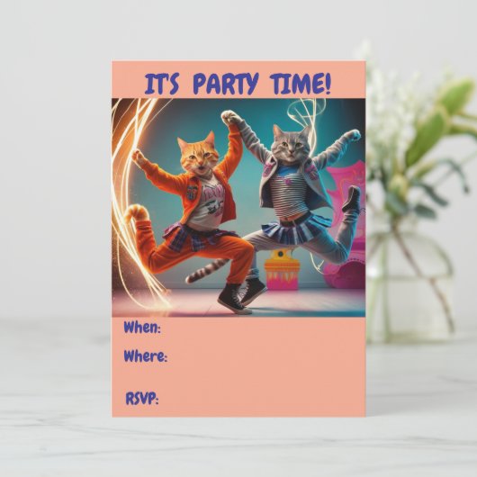 Invitation Tabbies dansants (Debout devant)