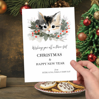 Invitation Tabby Kat Christmas Greetings Card
