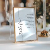 Invitation Table 5 Vertical Script Wedding Seating Chart Card