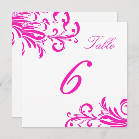 Invitation Table 6 Tourbillons Rose Chaud (Devant / Derrière)