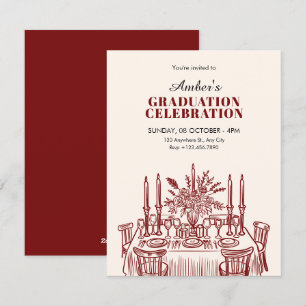 Invitation Table à manger classique de graduation