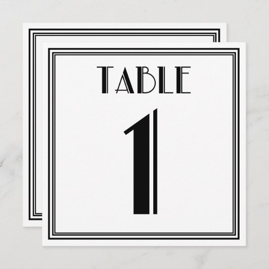 Invitation Table Art Déco numéro 1 (Devant / Derrière)