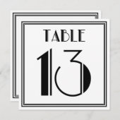 Invitation Table Art Déco Numéro 13 (Devant / Derrière)