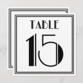 Invitation Table Art Déco Numéro 15 (Devant / Derrière)