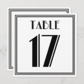 Invitation Table Art Déco numéro 17 (Devant / Derrière)