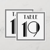 Invitation Table Art Déco Numéro 19 (Devant / Derrière)