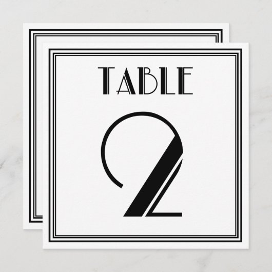 Invitation Table Art Déco numéro 2 (Devant / Derrière)