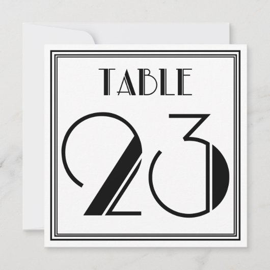 Invitation Table Art Déco Numéro 23 (Devant)