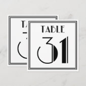 Invitation Table Art Déco Numéro 31 (Devant / Derrière)