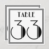 Invitation Table Art Déco Numéro 33 (Devant / Derrière)