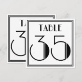 Invitation Table Art Déco Numéro 35 (Devant / Derrière)