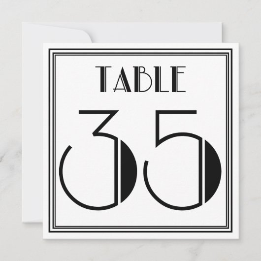 Invitation Table Art Déco Numéro 35 (Devant)