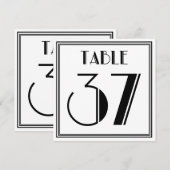 Invitation Table Art Déco Numéro 37 (Devant / Derrière)