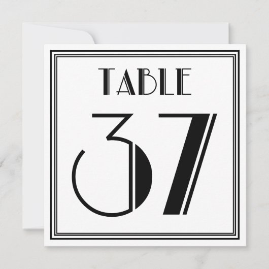 Invitation Table Art Déco Numéro 37 (Devant)