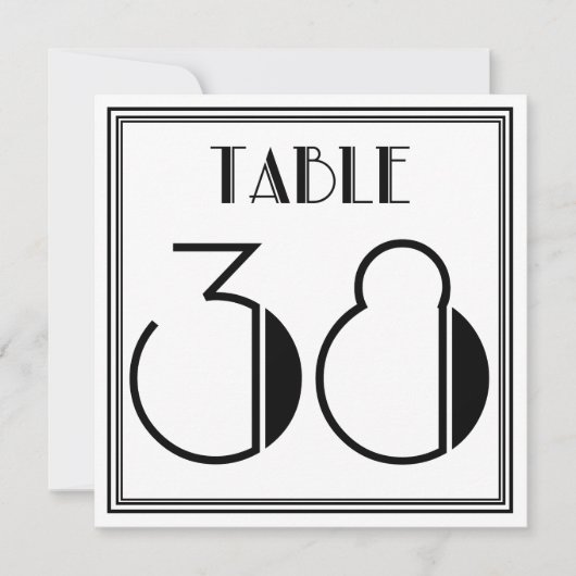 Invitation Table Art Déco Numéro 38 (Devant)