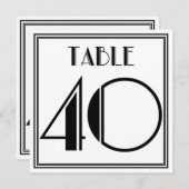 Invitation Table Art Déco Numéro 40 (Devant / Derrière)